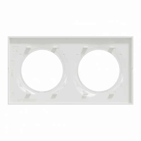 Odace Styl - plaque 2 postes horizontaux ou verticaux entraxe 71mm blanc