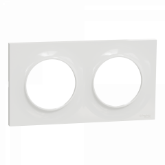 Odace Styl -  plaque 2 postes horizontaux ou verticaux entraxe 71mm blanc