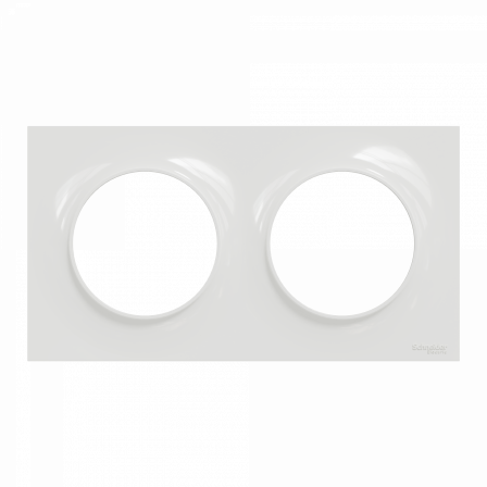 Odace Styl - plaque 2 postes horizontaux ou verticaux entraxe 71mm blanc