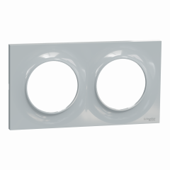 Odace Styl - plaque 2 postes horizontaux ou verticaux entraxe 71mm sable