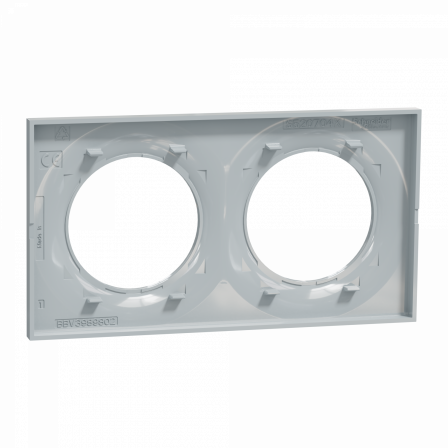 Odace Styl - plaque 2 postes horizontaux ou verticaux entraxe 71mm sable