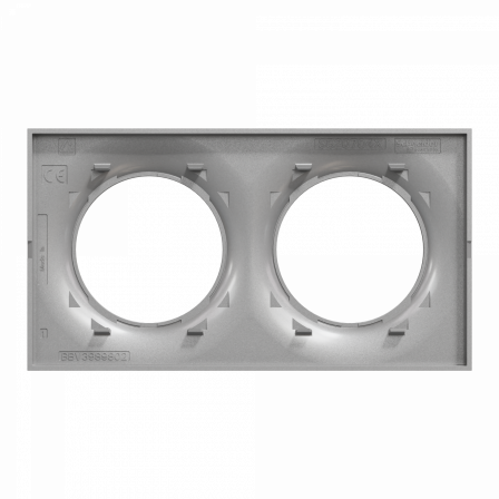 Odace Styl - plaque 2 postes horizontaux ou verticaux entraxe 71mm aluminium