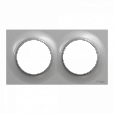 Odace Styl - plaque 2 postes horizontaux ou verticaux entraxe 71mm aluminium