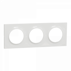 Odace Styl -  plaque 3 postes horizontaux ou verticaux entraxe 71mm blanc