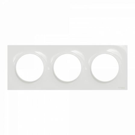 Odace Styl - plaque 3 postes horizontaux ou verticaux entraxe 71mm blanc
