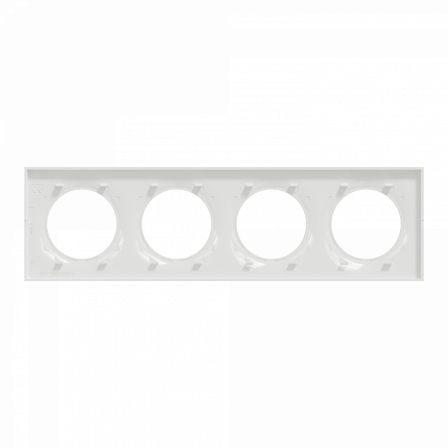 Odace Styl - plaque 4 postes horizontaux ou verticaux entraxe 71mm blanc