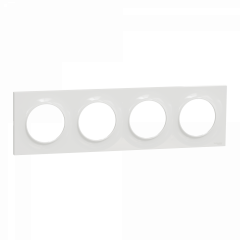 Odace Styl -  plaque 4 postes horizontaux ou verticaux entraxe 71mm blanc