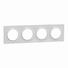 Odace Styl - plaque 4 postes horizontaux ou verticaux entraxe 71mm gris pierre