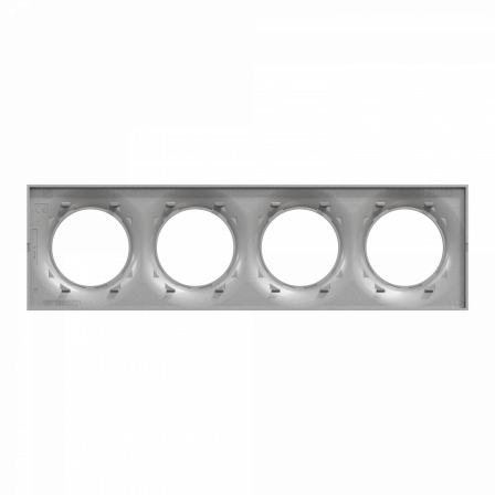 Odace Styl - plaque 4 postes horizontaux ou verticaux entraxe 71mm aluminium