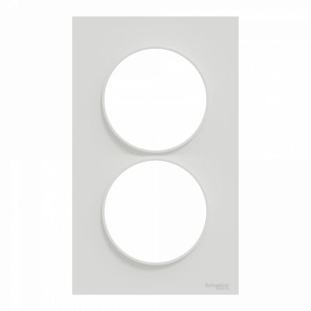 Odace Styl - plaque 2 postes verticaux entraxe 57mm blanc