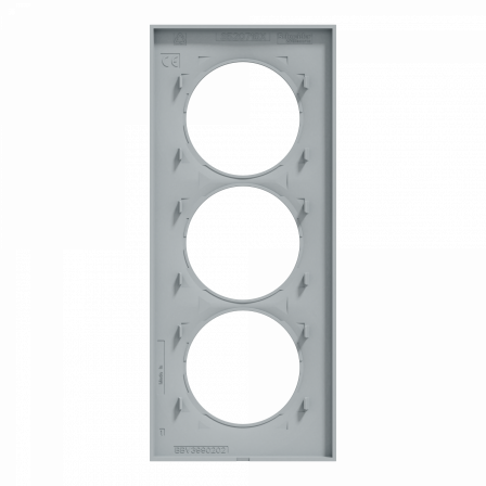 Odace Styl - plaque 3 postes verticaux entraxe 57mm sable