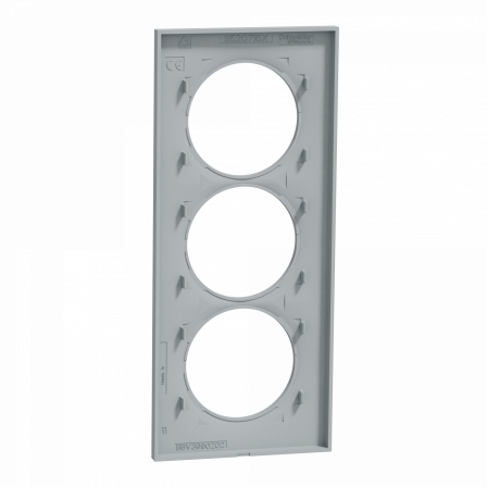 Odace Styl - plaque 3 postes verticaux entraxe 57mm sable