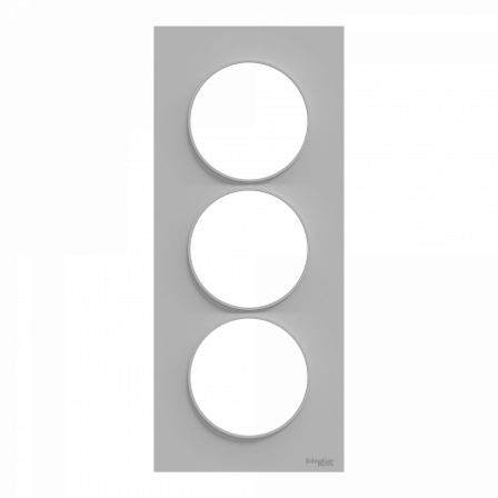 Odace Styl - plaque 3 postes verticaux entraxe 57mm aluminium