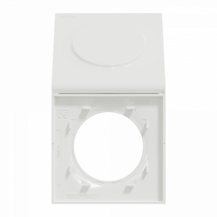 Odace Styl Pratic - plaque avec cache intégré pour prise 1 poste blanc