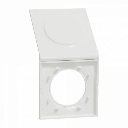 Odace Styl Pratic - plaque avec cache intégré pour prise 1 poste blanc