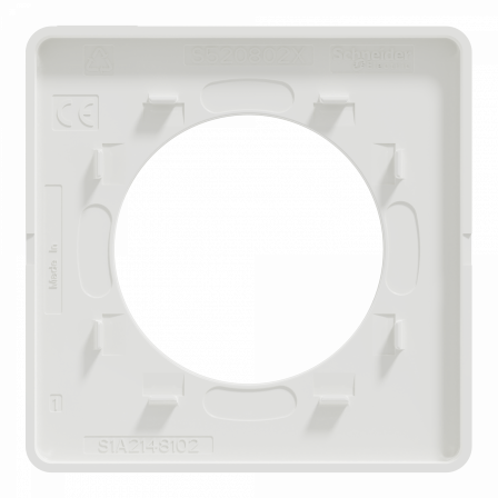 Odace Touch - plaque 1 poste Kvadrat perle avec liseré blanc