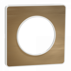 Odace Touch - plaque 1 poste bronze brossé avec liseré blanc