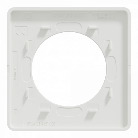 Odace Touch - plaque 1 poste pierre galet avec liseré blanc