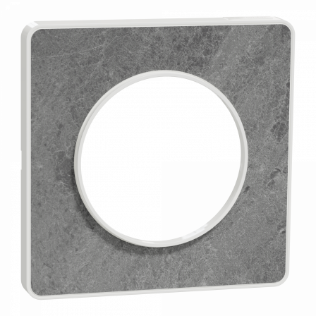 Odace Touch - plaque 1 poste pierre galet avec liseré blanc