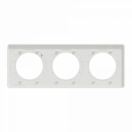 Odace Touch - plaque 3 postes horiz/ver 71mm Kvadrat perle avec liseré blanc