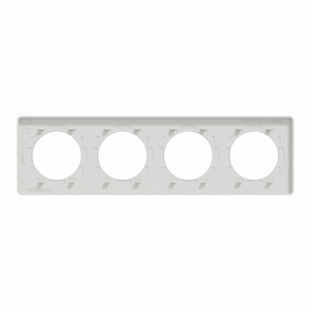 Odace Touch - plaque 4 postes horiz/vert 71mm pierre galet avec liseré blanc