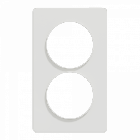 Odace Touch - plaque 2 postes verticaux entraxe 57mm blanc