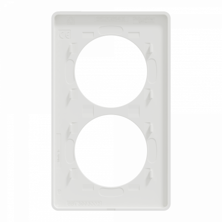 Odace Touch - plaque 2 postes verticaux 57mm bronze brossé avec liseré blanc