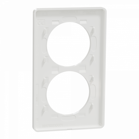 Odace Touch - plaque 2 postes verticaux 57mm bronze brossé avec liseré blanc