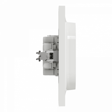 Odace - prise de courant 2P+T Schuko double en 1 poste - blanc - griffes montées