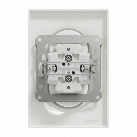 Odace - prise de courant 2P+T double en 1 poste - blanc - griffes montées