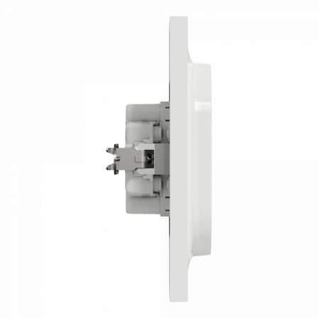 Odace - prise de courant 2P+T double en 1 poste - blanc - griffes montées