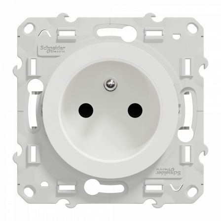 Odace prise de courant 2P+T - blanc - à griffes - 4 connexions rapides par pôle