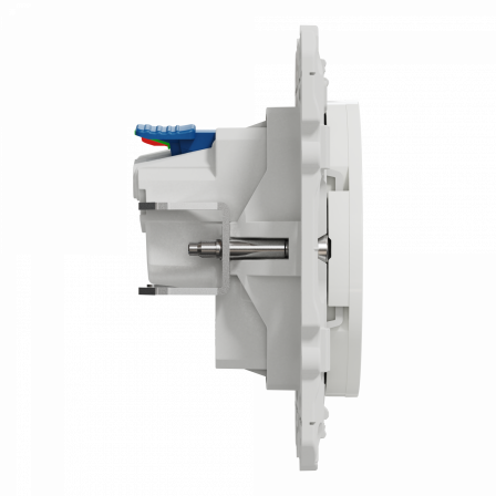 Odace - prise de courant 2P+T affleurante - blanc - griffes montées