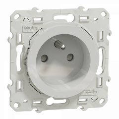 Odace - prise de courant 2P+T- blanc - à griffes - 2 connexions rapides par pôle