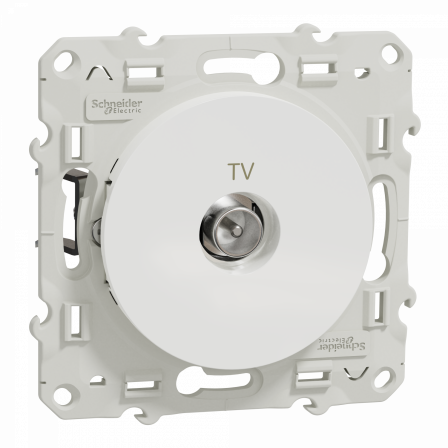 Odace - prise TV - blanc - griffes montées