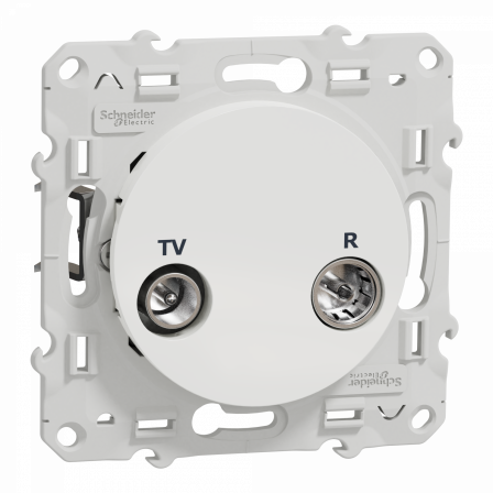 Odace - prise TV/FM - blanc - individuelle - griffes montées