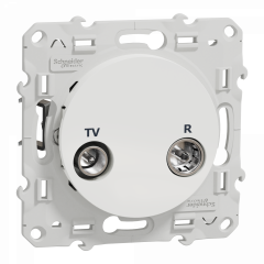 Odace - prise TV/FM - blanc - individuelle - griffes montées