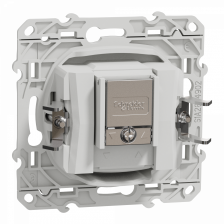 Odace - prise TV/FM - blanc - individuelle - griffes montées