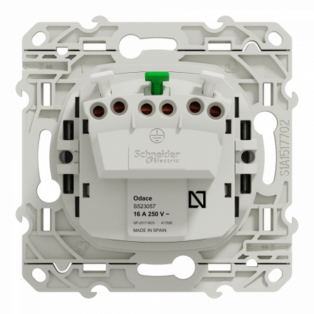 Odace - prise de courant 2P+T - aluminium- standard Schuko allemand