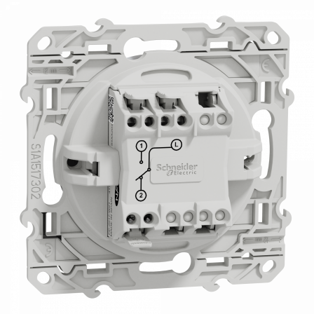 Odace - interrupteur va-et-vient - alu- 10A - fixation par vis connexion rapide