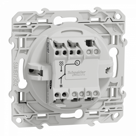 Odace - interrupteur VMC - aluminium - sans position arrêt