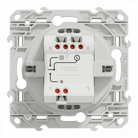 Odace - interrupteur VMC - aluminium - avec position arrêt