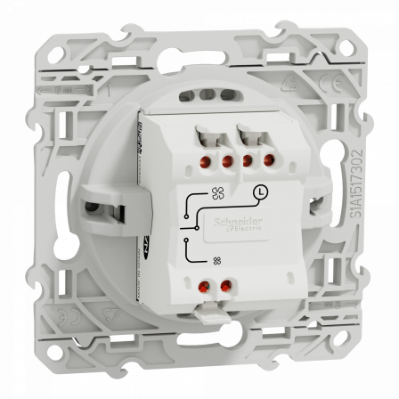 Odace - interrupteur VMC - aluminium - avec position arrêt