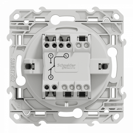 Odace - va-et-vient lumineux ou témoin - aluminium - 10A - LED orange 1,5mA