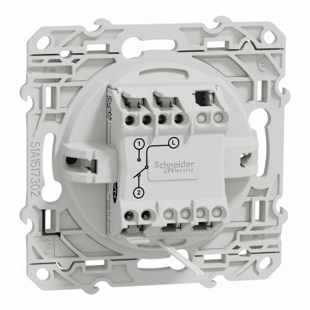 Odace - va-et-vient lumineux ou témoin - aluminium - 10A - LED orange 1,5mA