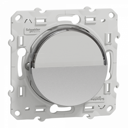 Odace - poussoir avec porte-étiquette - aluminium