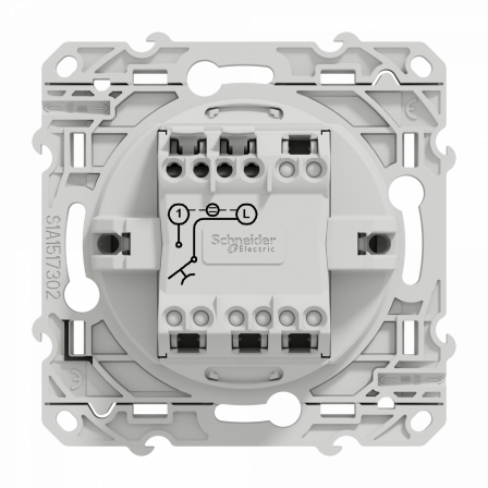 Odace - poussoir lumineux - aluminium - 10A - voyant LED bleu 0,15mA
