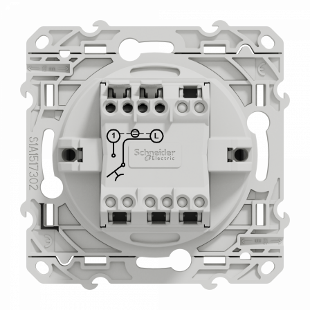 Odace - interrupteur à carte - aluminium - 10A - LED localisation inclus