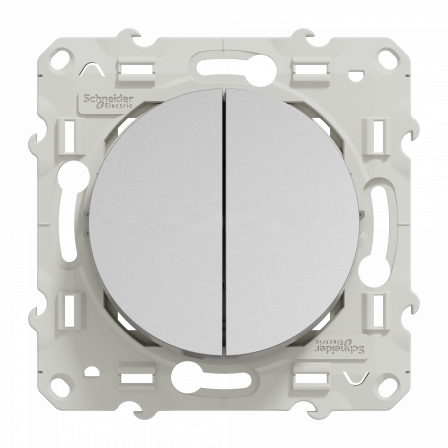 Odace - va-et-vient + poussoir - alu- 10A - poussoir NO/NF