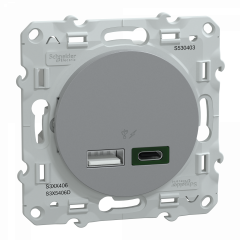 Odace - chargeur USB type A 7 -5W +C 45W - forte puissance type C - aluminium